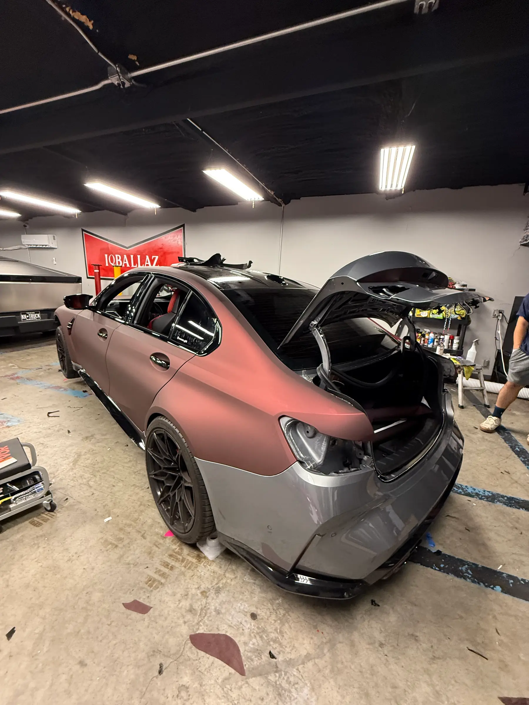 BMW M3: Rose Gold Satin wrap, rear detail