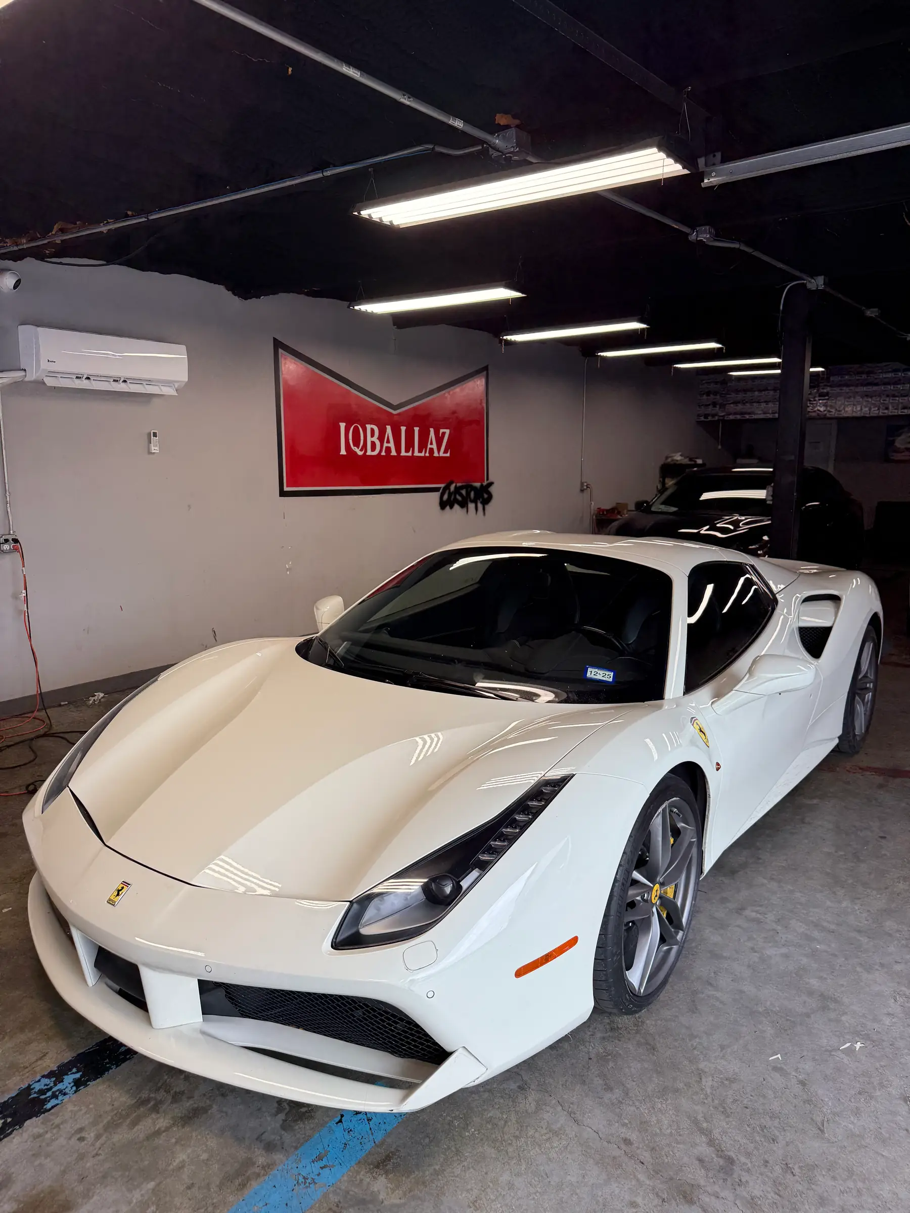 Ferrari 488 GTB: white, front three-quarter